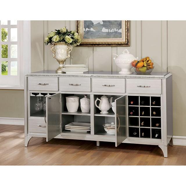 DIOCLES Silver/Gray Server - Furniture Stars (Chicago, IL)