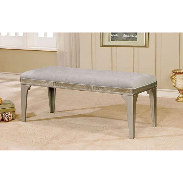 DIOCLES Silver/Light Gray Bench - Furniture Stars (Chicago, IL)