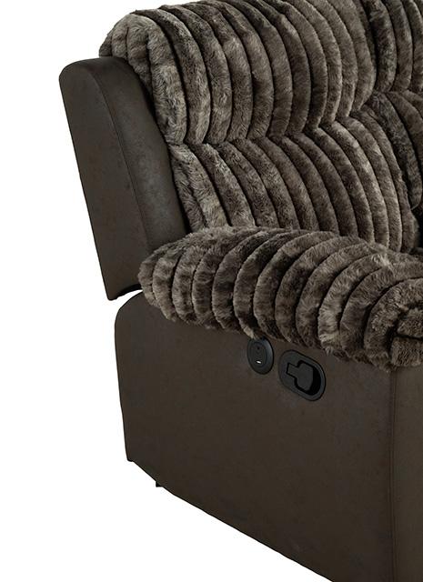 Dionysus Manual Reclining Loveseat Brown - Furniture Stars (Chicago, IL)