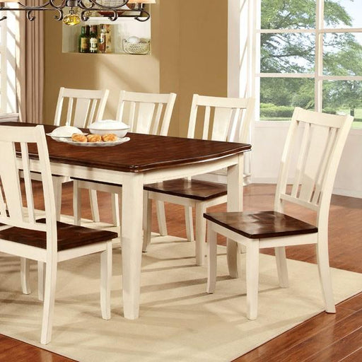 DOVER Vintage White/Cherry Dining Table w/ 18" Leaf - Furniture Stars (Chicago, IL)