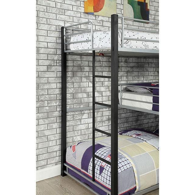 Aubrey Sand Black Twin Triple Decker Bed - Furniture Stars (Chicago, IL)