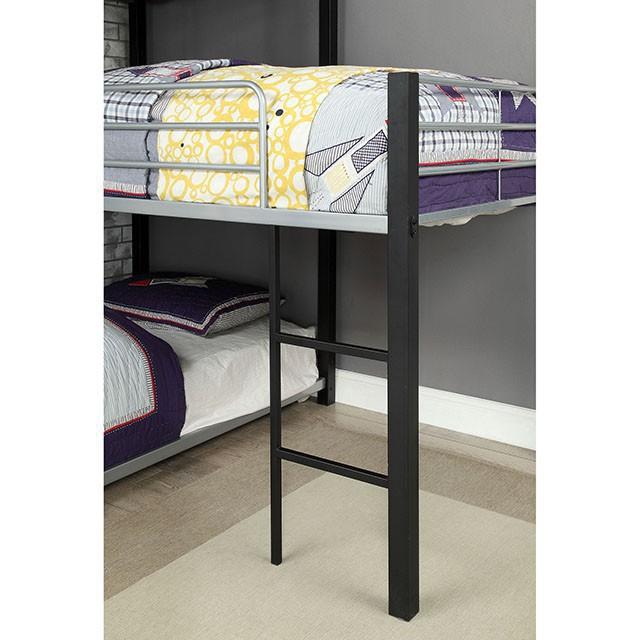 Aubrey Sand Black Twin Triple Decker Bed - Furniture Stars (Chicago, IL)