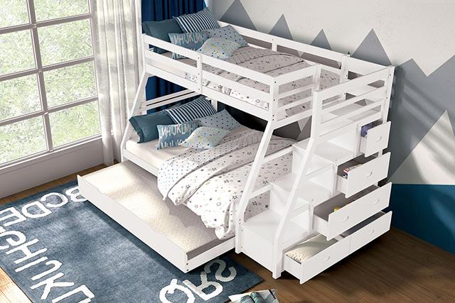 Ellington Twin/Full Bunk Bed White & Espresso - Furniture Stars (Chicago, IL)