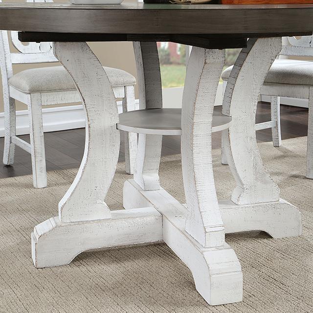AULETTA Round Dining Table, Gray - Furniture Stars (Chicago, IL)