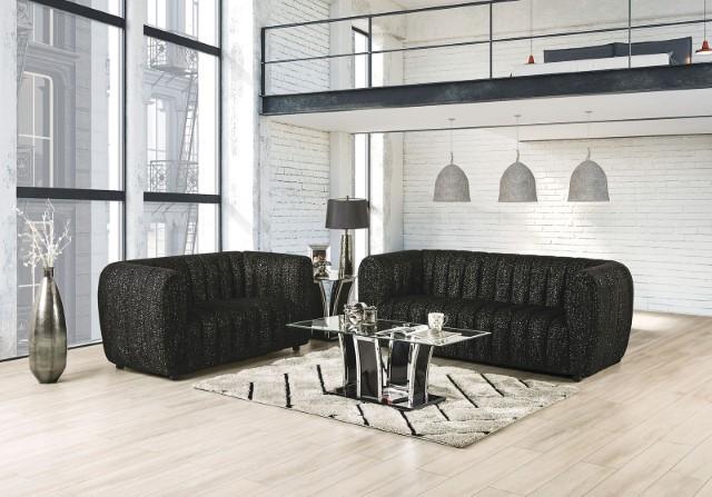 AVERSA Loveseat, Black, Gray, & White - Furniture Stars (Chicago, IL)