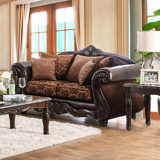 ELPIS Brown/Espresso Love Seat - Furniture Stars (Chicago, IL)