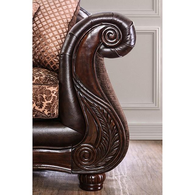 ELPIS Brown/Espresso Love Seat - Furniture Stars (Chicago, IL)