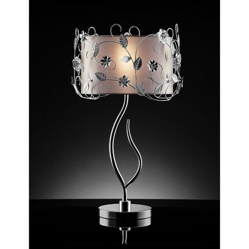 Elva Silver/Chrome Table Lamp, Double Shade - Furniture Stars (Chicago, IL)