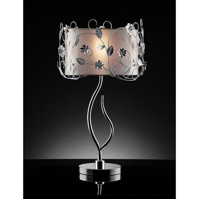 Elva Silver/Chrome Table Lamp, Double Shade - Furniture Stars (Chicago, IL)