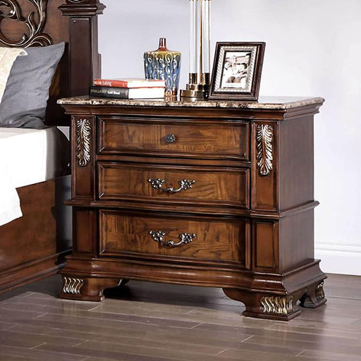 ESPARANZA Night Stand, Brown Cherry - Furniture Stars (Chicago, IL)