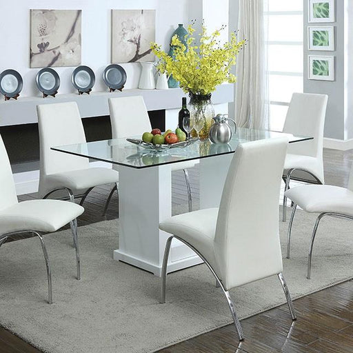 Eva White/Clear Dining Table - Furniture Stars (Chicago, IL)
