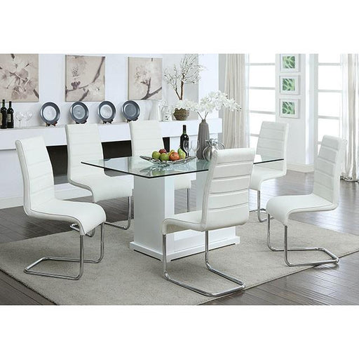 Eva White/Clear Dining Table - Furniture Stars (Chicago, IL)