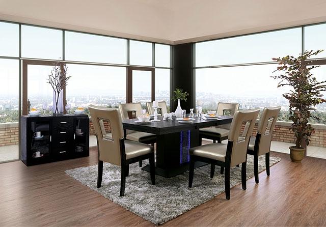 Evangeline Black/Beige Dining Table - Furniture Stars (Chicago, IL)