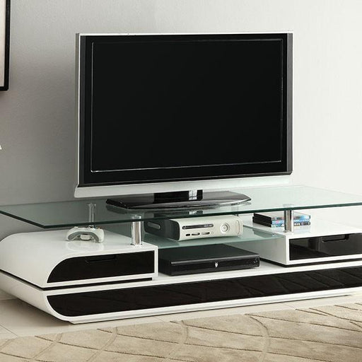 Evos Black/White 63" TV Console - Furniture Stars (Chicago, IL)