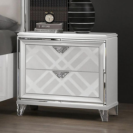 EMMELINE Night Stand w/ USB, White - Furniture Stars (Chicago, IL)