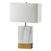 Faith White Marble/Gold 20"H White Marble Gold Table Lamp - Furniture Stars (Chicago, IL)
