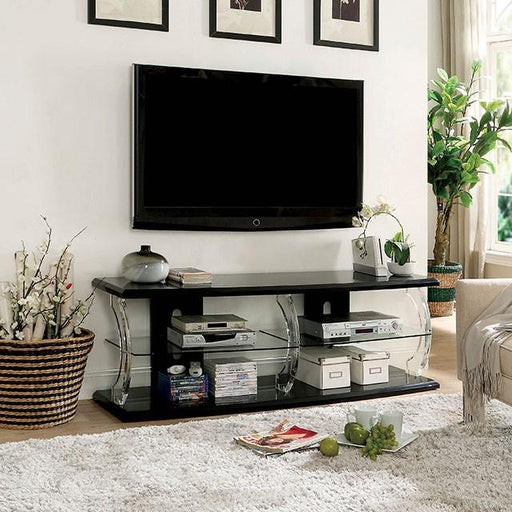 Ernst Black/Clear 60" TV Stand - Furniture Stars (Chicago, IL)