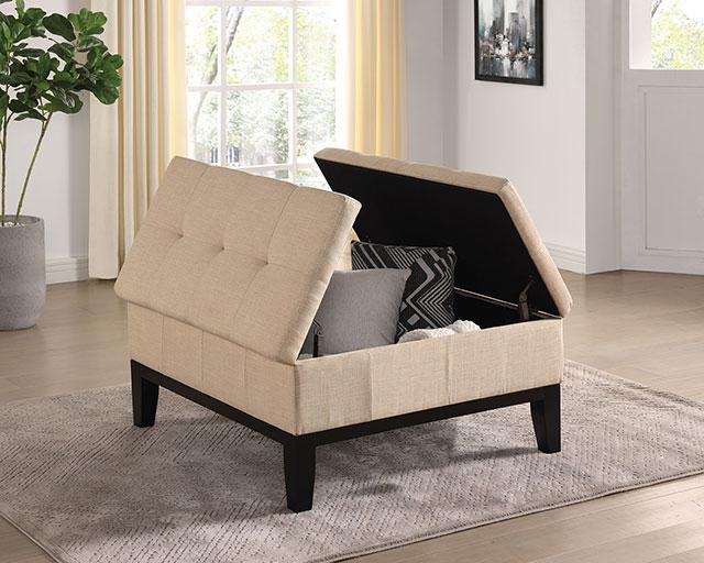 FAZIO Storage Ottoman, Beige - Furniture Stars (Chicago, IL)