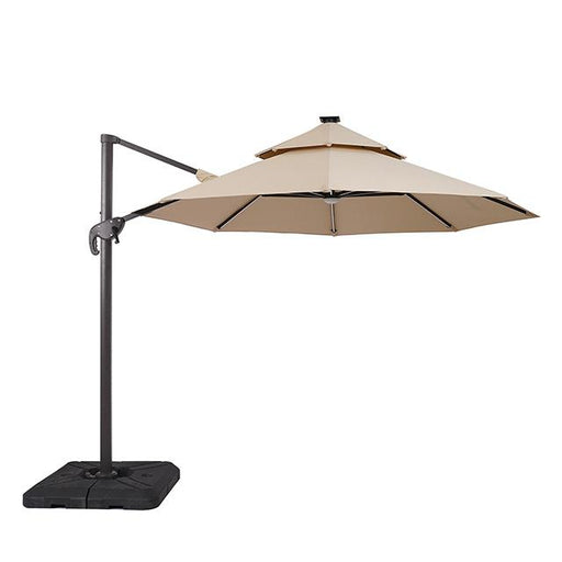 Fera 10 Ft Round Umbrella w/ LED Bulb + 37" Large Base - Furniture Stars (Chicago, IL)