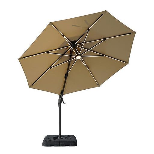 Fera 10 Ft Round Umbrella w/ LED Bulb + 37" Large Base - Furniture Stars (Chicago, IL)
