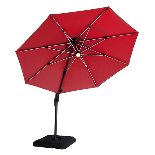 Fera 10 Ft Round Umbrella w/ LED Bulb + 37" Large Base - Furniture Stars (Chicago, IL)