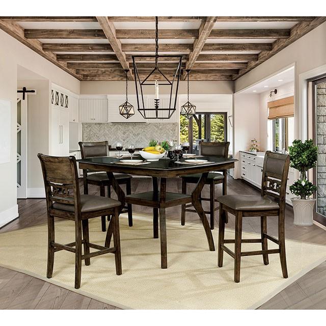 Flick Rustic Oak Counter Ht. Table - Furniture Stars (Chicago, IL)