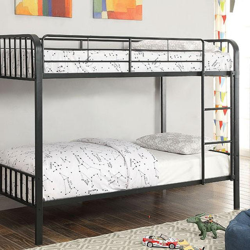 CLEMENT Black Metal Twin/Twin Bunk Bed - Furniture Stars (Chicago, IL)