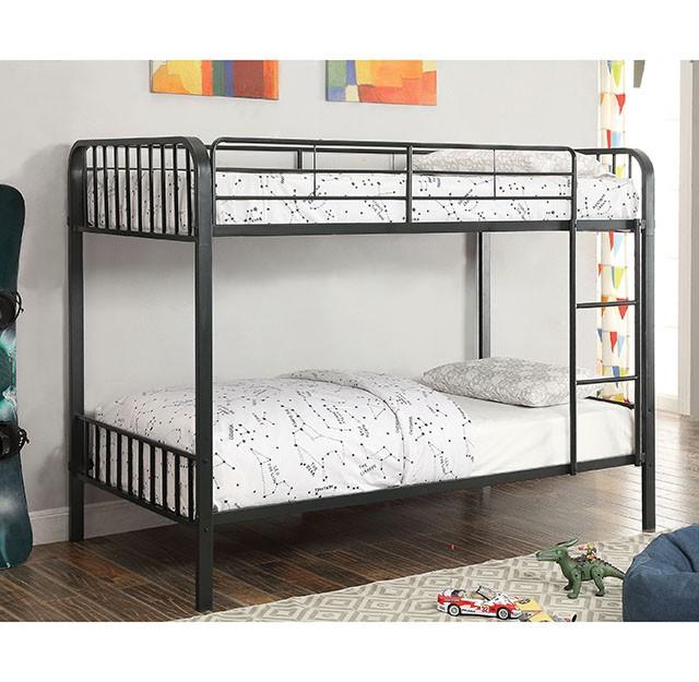 CLEMENT Black Metal Twin/Twin Bunk Bed - Furniture Stars (Chicago, IL)
