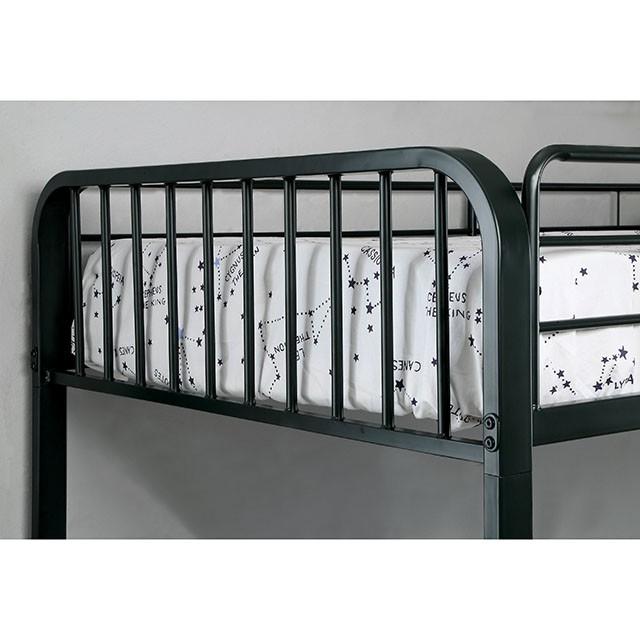 CLEMENT Black Metal Twin/Twin Bunk Bed - Furniture Stars (Chicago, IL)