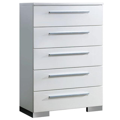 CLEMENTINE Glossy White Chest - Furniture Stars (Chicago, IL)