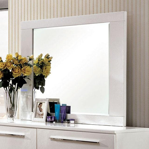 CLEMENTINE Glossy White Mirror - Furniture Stars (Chicago, IL)