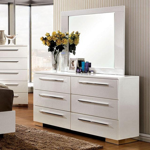 CLEMENTINE Glossy White Mirror - Furniture Stars (Chicago, IL)