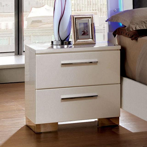 CLEMENTINE Glossy White Night Stand - Furniture Stars (Chicago, IL)