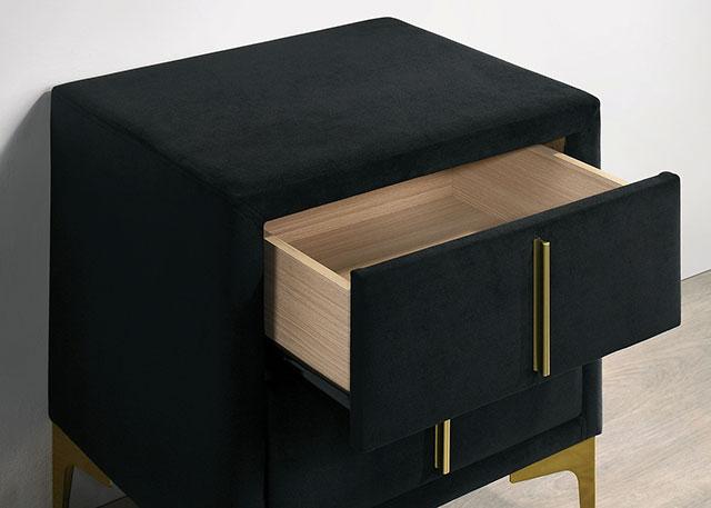 FLORIZEL Night Stand, Black - Furniture Stars (Chicago, IL)