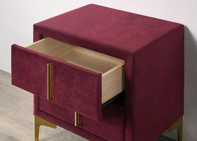 FLORIZEL Night Stand, Red - Furniture Stars (Chicago, IL)