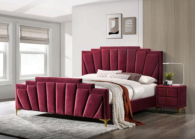 FLORIZEL Night Stand, Red - Furniture Stars (Chicago, IL)