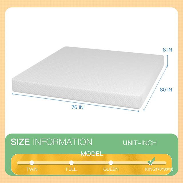Forsythia 8" E.King Green Tea Gel Memory Foam - Furniture Stars (Chicago, IL)