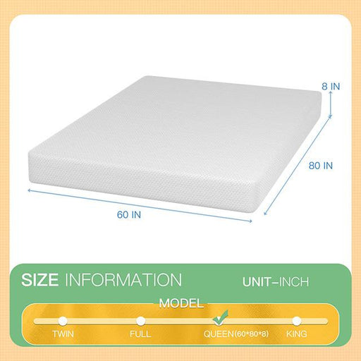 Forsythia 8" Queen Green Tea Gel Memory Foam - Furniture Stars (Chicago, IL)