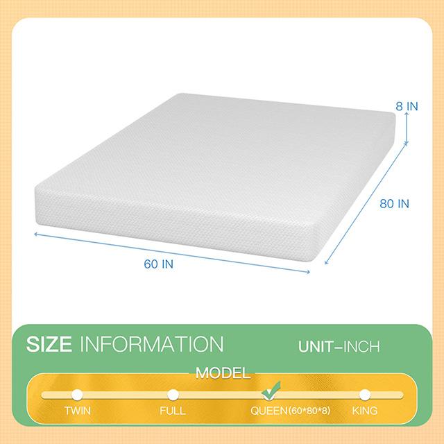 Forsythia 8" Queen Green Tea Gel Memory Foam - Furniture Stars (Chicago, IL)