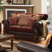 Franklin Burgundy/Espresso Love Seat, Burgundy - Furniture Stars (Chicago, IL)