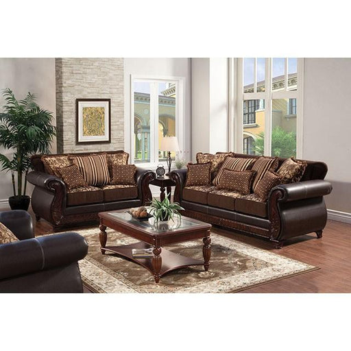 Franklin Dark Brown/Tan Sofa, Dark Brown - Furniture Stars (Chicago, IL)