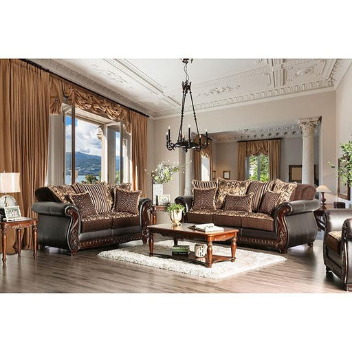 Franklin Dark Brown/Tan Sofa, Dark Brown - Furniture Stars (Chicago, IL)