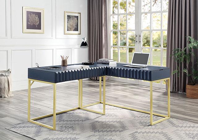FREIBURG Corner Desk, Antique Blue - Furniture Stars (Chicago, IL)