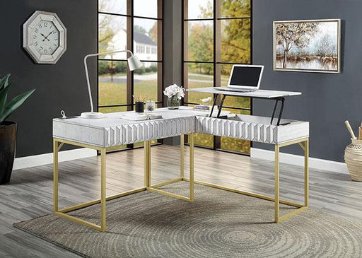 FREIBURG Corner Desk, Antique White - Furniture Stars (Chicago, IL)