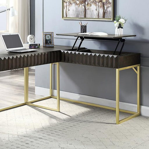 FREIBURG Corner Desk, Walnut - Furniture Stars (Chicago, IL)