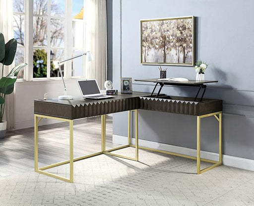 FREIBURG Corner Desk, Walnut - Furniture Stars (Chicago, IL)