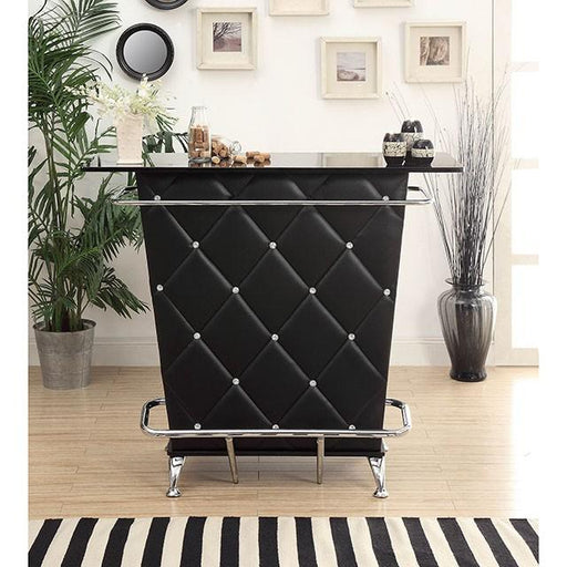 Fuero Black/Chrome Bar Table (K/D) - Furniture Stars (Chicago, IL)