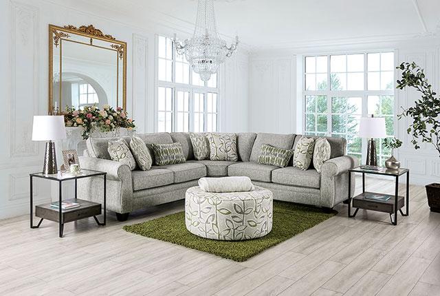 GARDNER Ottoman, Gray/Green - Furniture Stars (Chicago, IL)