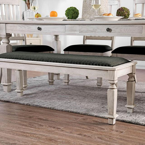 Georgia Antique White/Gray Bench - Furniture Stars (Chicago, IL)