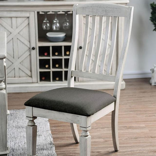 Georgia Antique White/Gray Side Chair (2/CTN) - Furniture Stars (Chicago, IL)